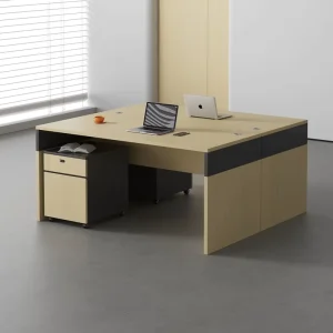 MEKIA Wood Computer Desk with Bookshelf for Home Bedroom Student Study Fireproof & Lock Detachable Design