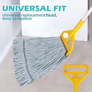 MSJ Anti Fraying Looped End Mop Head Universal Fit for Clamp Style and Side Loading Mops Commercial Grade Cleaning Refill