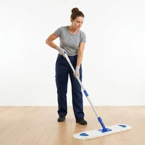 MSJ Custom Long Handle Heavy Duty Cotton Flat Mop Area Cleaning Floor Magic Mopping Sticks