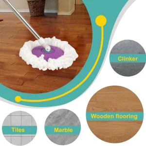 MSJ Factory Direct Sale White Color Round Custom Microfiber Replace Mop Head for Mop With Bucket Set