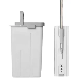 Magic 360 Flat Wet Dry Mop with Bucket Two Mop Cloth Microfiber Fabric Steel Pole for Home Floor Cleaning