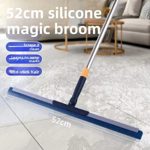 Magic Broom Squeegee Mop for Bathroom Wet Dry 2-in-1 Lightweight Compact Home Cleaning Tool Water Scraper Floor Tile Toilet