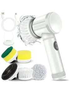 Magic Brush Cordless Spin Scrubber Electric Rechargeable 5 In1 Brush Heads for Bathroom Kitchen Tile Grout Shower Car Deep Clean