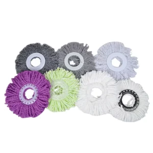 Magic Clean Dust Mop Head Microfiber Mop Refill Basket Tray Wash 360 Degree Rotating Head Magic Mop Round Plastic