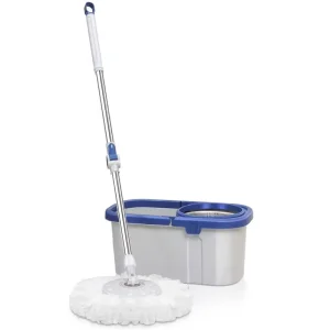 Magic Durable 360 Degree Rotating Dual drive Self Wringer Telescopic Handle Microfiber Mop with Steel Pole and Mop Bucket