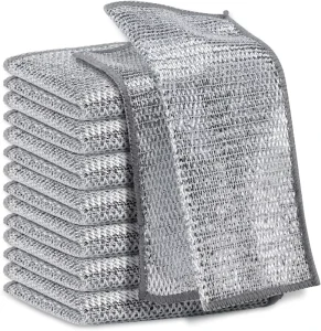 Magic Eco Friendly Cleaning Cloth Thickened Double Sided PE+Polyester Square Plain Kitchen Towel