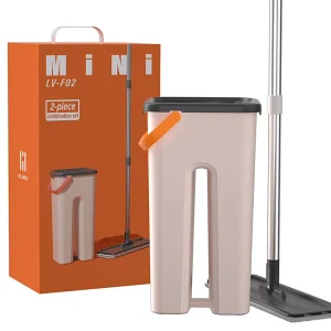 Magic Hands Free Flat Floor Mop With Dewater Bucket System 360 Rotating Head for Laminate Wood Tile