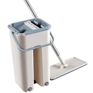 Magic Lazy Floor Microfiber Flat Mop and Bucket Set 360 Rotating Flat Self twisting Mop Wet and Dry Use