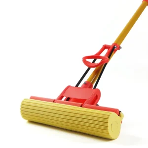 Magic PVA Roller Sponge Mop with Retractable Stainless Steel Pole Super Absorbent Self Wringing Squeeze Mop for Floor Cleaning