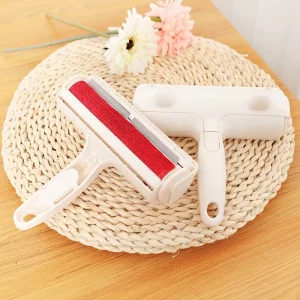 Magic Static Pet Hair Brush with Large Dump Box Fast Double Sided Lint Remover for Carpets & Upholstery Washable & Durable