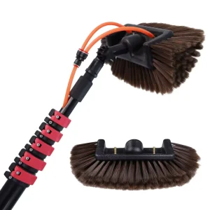 Manual 4.6M Aluminum Telescopic 5 Section Eco Friendly Solar Panel Cleaning Brush Water Fed