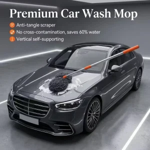 Manual Easy Car Wash Mop Chenille Plastic Basket Rotating Telescopic Soft Bristles Long Extendable Handle Does Not Scratch Car