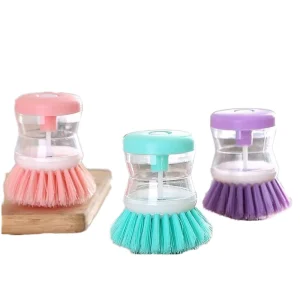 Manual Kitchen Dishwash Brush with Plastic Handle and Nylon Bristle Large Size Cleaning Tools Set for Soap Use