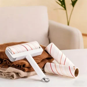 Manual Lint Roller Brush Sticky Paper Lint Remover with Telescopic Aluminum Pole Portable Hand Held Hair Remover
