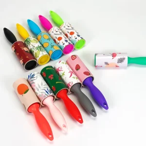 Manual Mini Plastic Pet Hair Stick Adhesive Spiral Cut Hair Remover Cleaning Lint Roller Set