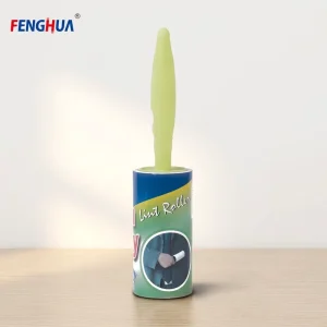 Manual Pet Hair Lint Remover Cleaning Tool Adhesive Paper Sticky Lint Roller with Straight Handle