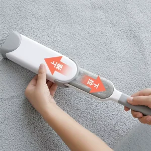 Manual Plastic Clothes Lint Remover Brush with Sticky Adhesive for Cat Hair Dust Removal and Bed Sheets