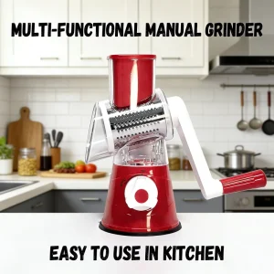 Manual Rotary Vegetable Cutter with Slicer, Grater and Shredder