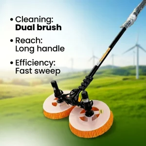 Manual Solar Panel Cleaning Brush PV Cleaning Brush Solar Cleaner Tool for Large Scale Solar Power Plant Washing