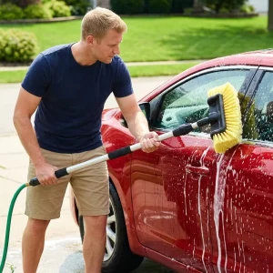 Manual Water Flow 5 Sided Car Wash Brush Body Contour Telescopic Aluminum Pole PP Soft Bristle Exterior Set