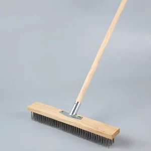 Manual Wire Tool Brush Wire Floor Brush Powerful Decontamination and Cleaning Brush Wooden Handle Wire Brush