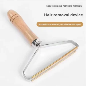 Manual Wood Hair Trimmer Lint Remover Gentle for Woolen Clothes Doesn’t Damage Fabrics Double Sided Dry Cleaner’s Tool
