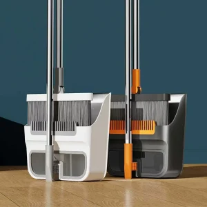 Manufacturer 2 in 1 Office Home Floor Cleaning Tools Foldable Rotatable Broom with Comb Teeth Dustpan Set