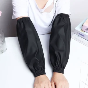 Manufacturer Custom Logo Waterproof Oilproof Leather Women Kitchen Stain proof Washable Short Sleeves Four Sleeves