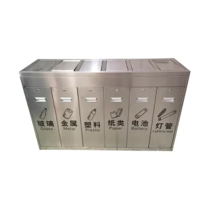 Manufacturer Customized Open Top Stainless Steel Trash Can Removable Inner Bucket Multiple Sorting Bucket Style Large Sorting