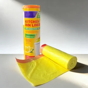 Manufacturer Direct Sale 13 Gallon HDPE Durable Tall Kitchen Drawstring Trash Bags Lemon Scent Tear Resistant