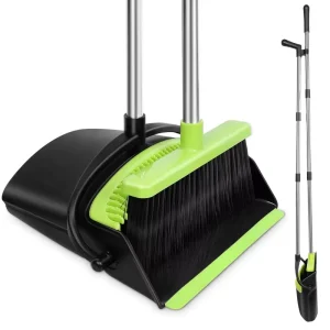 Manufacturer Durable Material 3 In1Sweeping Tooth Stick Magic Folding Metal Plastic Broom and Dustpan Set of Standing