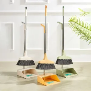 Manufacturer Sale Household Cleaning Set Easy Cleaning Tools PP Broom Head Stainless Steel Dustpan Included Printed Technics