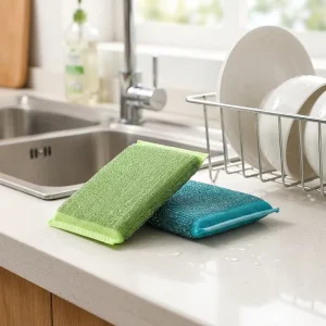 Manufacturer Supplier Reusable Rectangular Shape Kitchen Sponge Scouring Pad