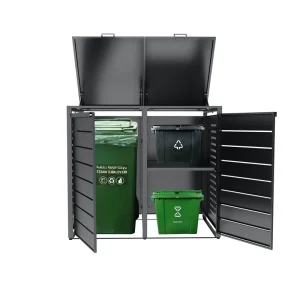 Manufacturer Waste Bin Cover Garbage Bin Box Wheelie Box Outdoor 240L Anthracite Grey Modern Luxury Metal