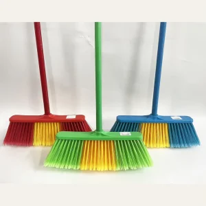 Manufacturer’s Home Use PET Fibre Bristle and Wood Stick Escobas Broom Head Cleaning Products with Dustpan