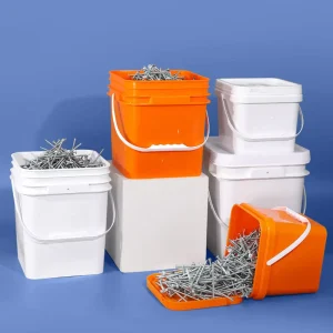 Manufactures Square Plastic Bucket With Lid for Hardware Parts Storage Empty Square Buckets