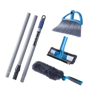 Masthome Manufacturer Cleaning Tool 3 in 1 Multipurpose Pole Soft Microfiber Duster Window Squeegee Broom Set Cleaning Duster