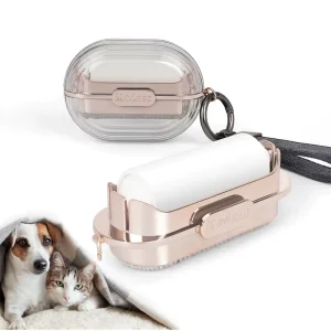 Masthome Mini Portable Dual Purpose Pet Lint Remover Fabric Brush and Sticky Retractable Tearing Cloth Lint Roller