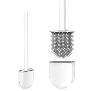 Masthome TPR Silicone Flat Cleaning Head Wall Mounted Toilet Brush with Holder
