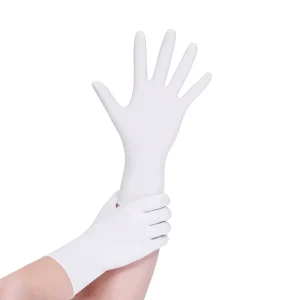 Medical Nitrile Examination Gloves Powder free Anti acid Textured Surface CE Certified White Civil Use Doctor Using