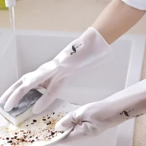 Medium Thick Household Dishwashing Gloves Non Slip Kitchen Cleaning Gloves Waterproof Rubber for Winter Clothes Washing