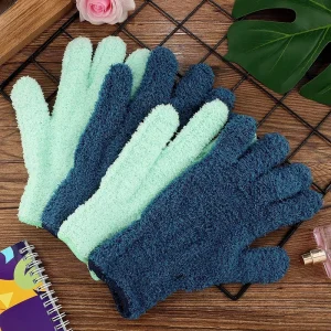 Medium Thickness Soft Microfiber Dusting Gloves for Leaf Plant Cleaning Reusable Washable Household Gloves