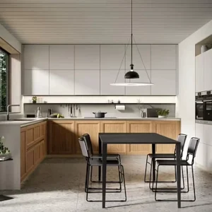 Melamine Kitchen Cabinet Storage Set with Hardware Accessories and Sink