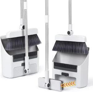 Metal Broom Stick Long Handle Broom and Dustpan