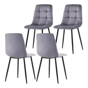 Metal Frame Nordic Velvet Upholstered Dining Chairs for Restaurant Kitchen Dining Room