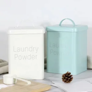 Metal Laundry Detergent Powder Storage Container Wall Mount Hanging Garbage Trash Can Lint Bin Magnetic Dryer Sheet Holder