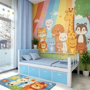 Metal Storage Single Bed Dormitory Bed for Students Simple Storage Bed Frame