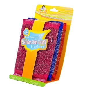 Metallic Scouring Pads Cleaning High Effect Scrubbing Sponges in Kitchen Dishes