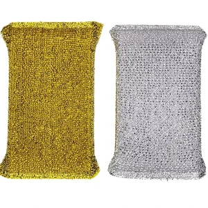 Metallic Sponges Washing up Scourer Pad Foam Pot Cleaner Cleaning Scouring Pads Metal Scrubbing Sponge for Kitchen NO.8906
