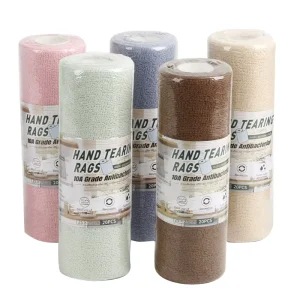 Micro Fiber Eco Customized Towel Rolls Tear Away Cloth Car Kitchen Absorbent Disposable Microfiber Cleaning Cloth Rolls